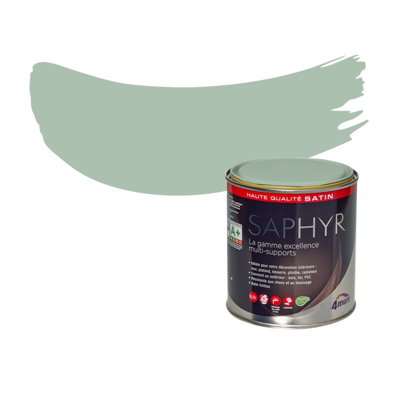 Peinture Finition SAPHYR Alkyde vert bronze Satiné 0,5 L