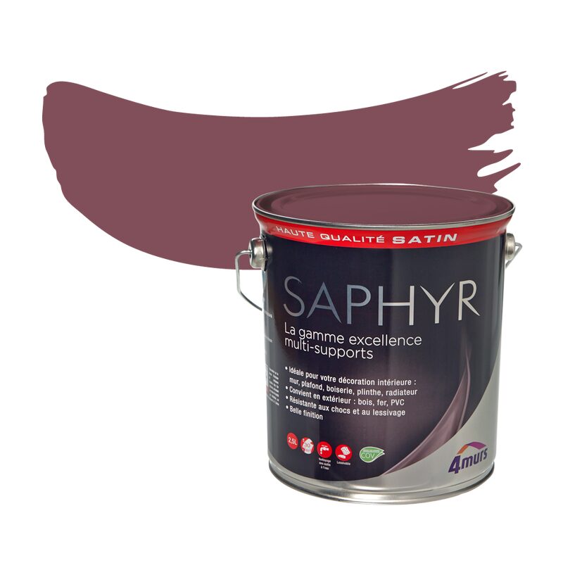 Peinture Multi-supports SAPHYR Alkyde marsala Satiné 2,5 L