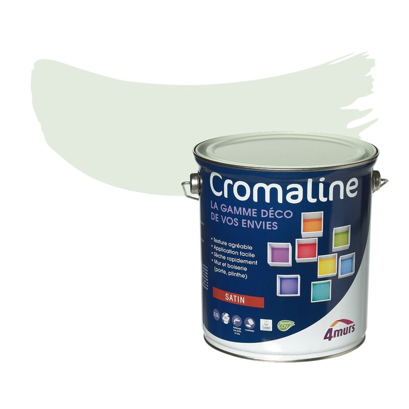 Peinture Multi-supports CROMALINE Acrylique jade Satiné 2,5 L