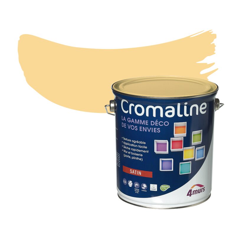 Peinture Multi-supports CROMALINE Acrylique paille Satiné 2,5 L