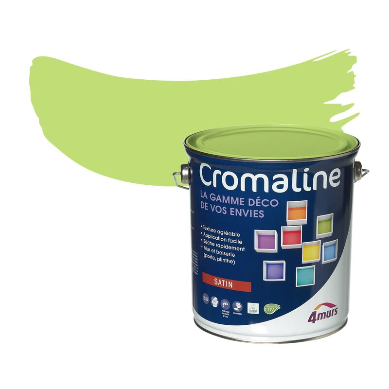 Peinture Multi-supports CROMALINE Acrylique anis Satiné 2,5 L