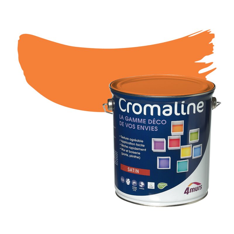 Peinture Multi-supports CROMALINE Acrylique nectarine Satiné 2,5 L
