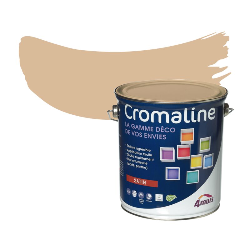 Peinture Multi-supports CROMALINE Acrylique terre des landes Satiné 2,5 L