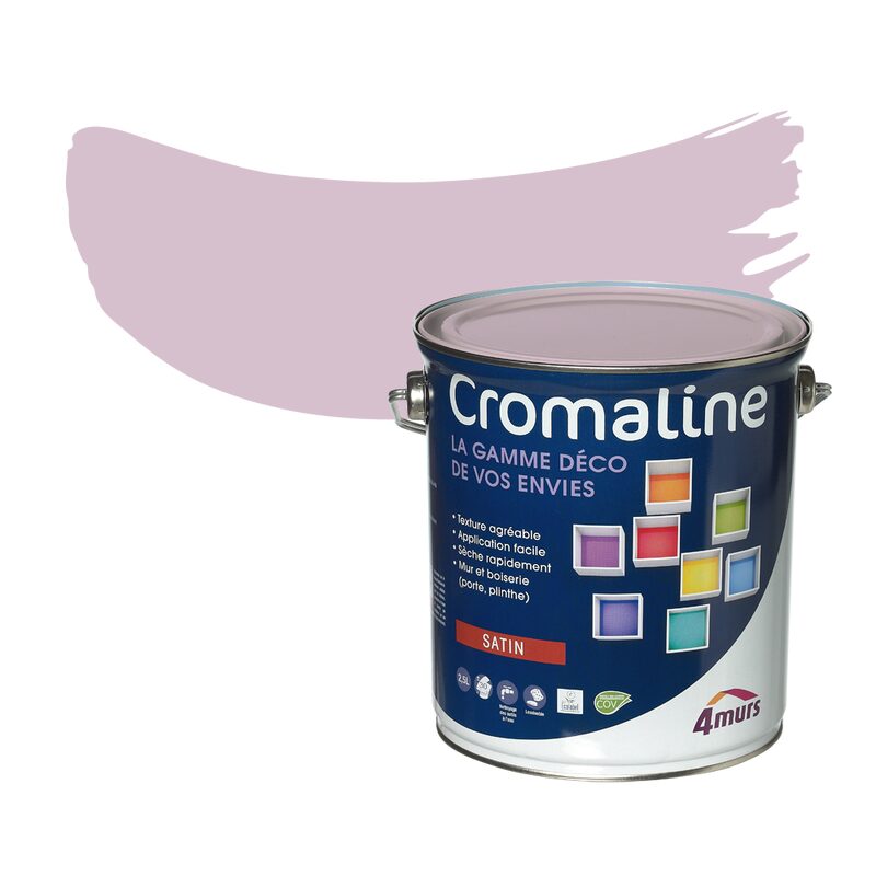 Peinture Multi-supports CROMALINE Acrylique bégonia Satiné 2,5 L