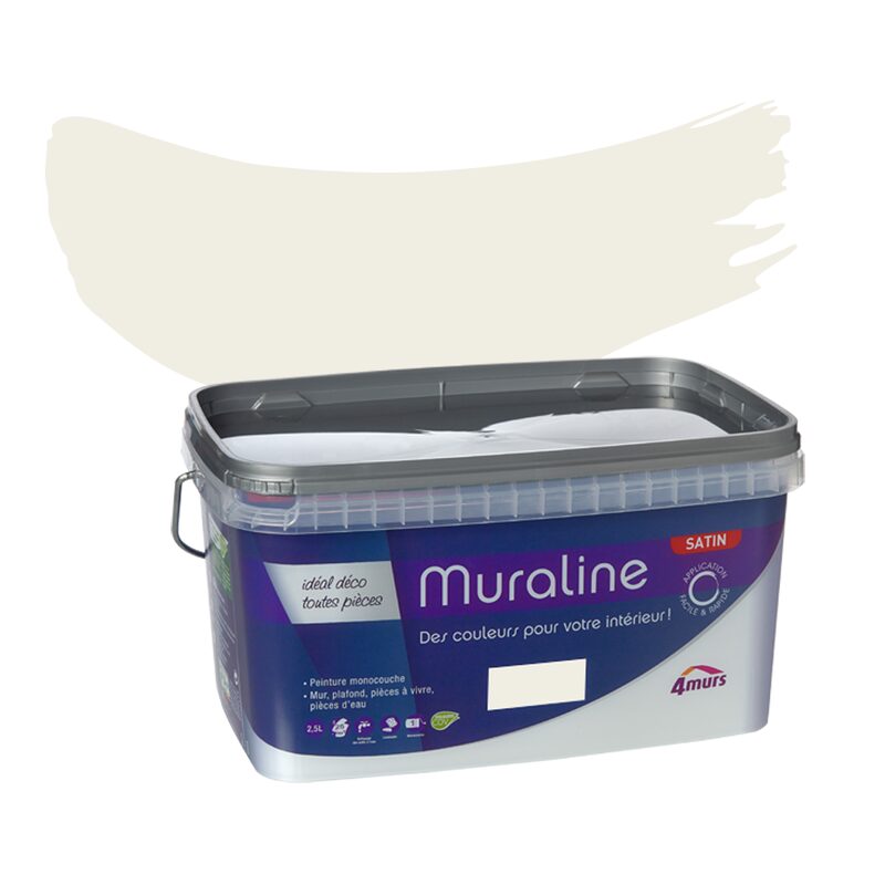 Peinture Murale MURALINE Acrylique blanc cassé Satiné 2,5 L