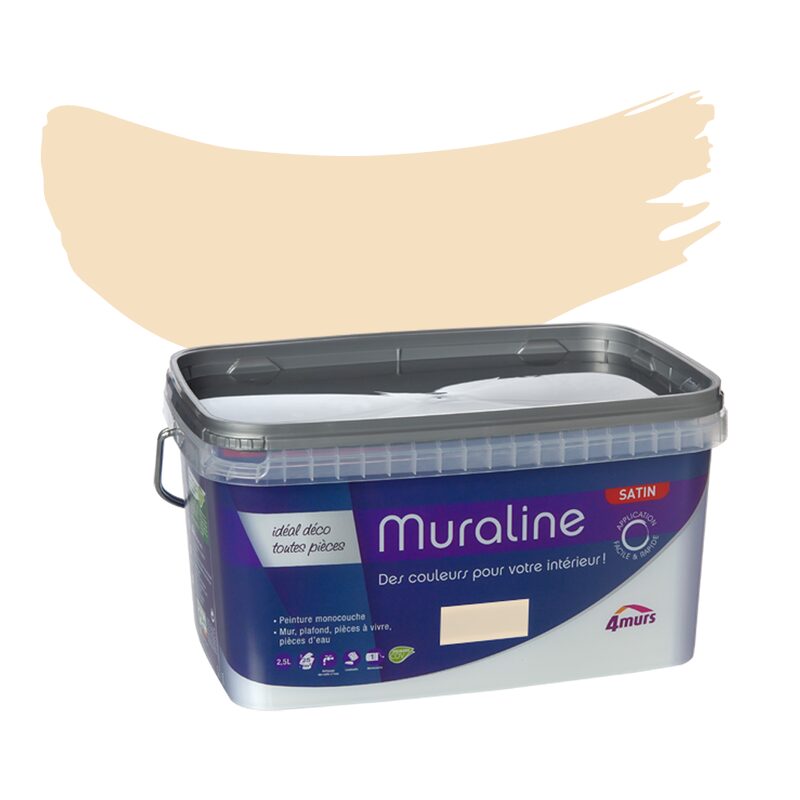 Peinture Murale MURALINE Acrylique ivoire Satiné 2,5 L