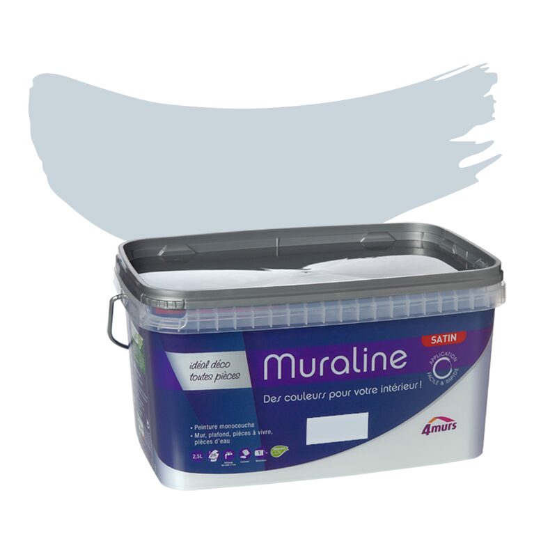 Peinture Murale MURALINE Acrylique bleu pastel Satiné 2,5 L
