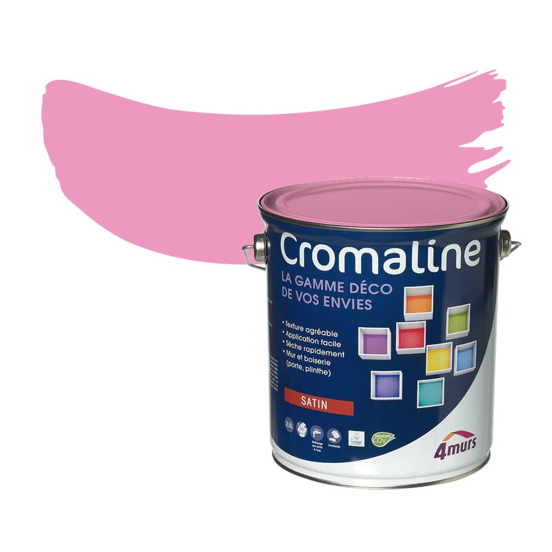 Peinture Multi-supports CROMALINE Acrylique guimauve Satiné 2,5 L