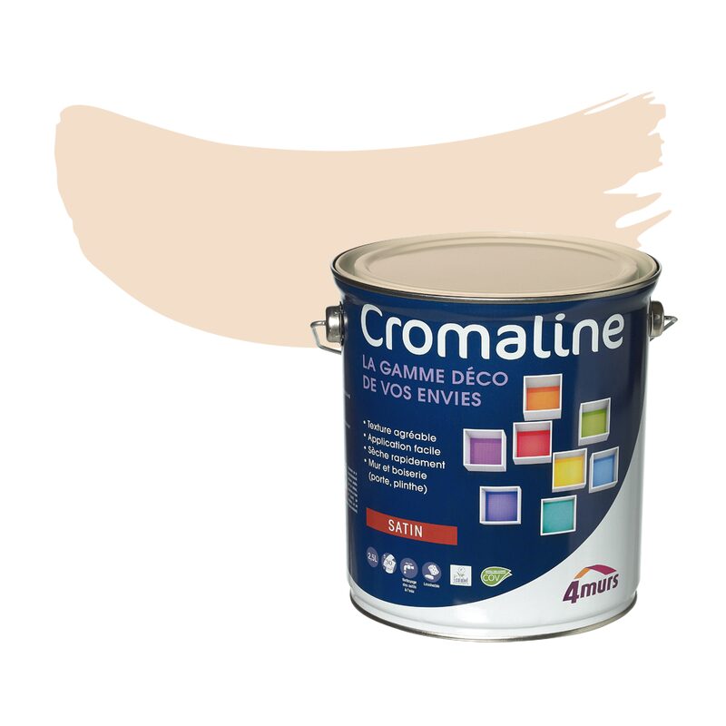 Peinture Multi-supports CROMALINE Acrylique sable clair Satiné 2,5 L