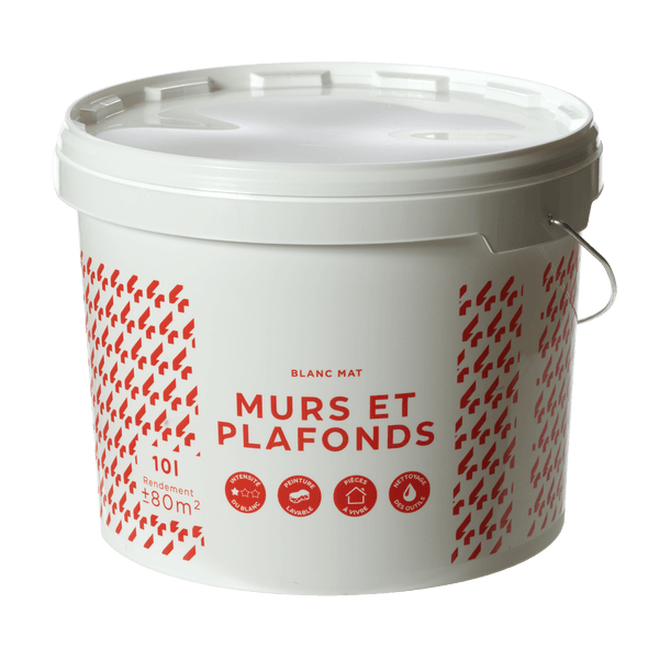 Peinture MURS ET PLAFONDS PRIX MALIN Acrylique blanc Mat 10 L