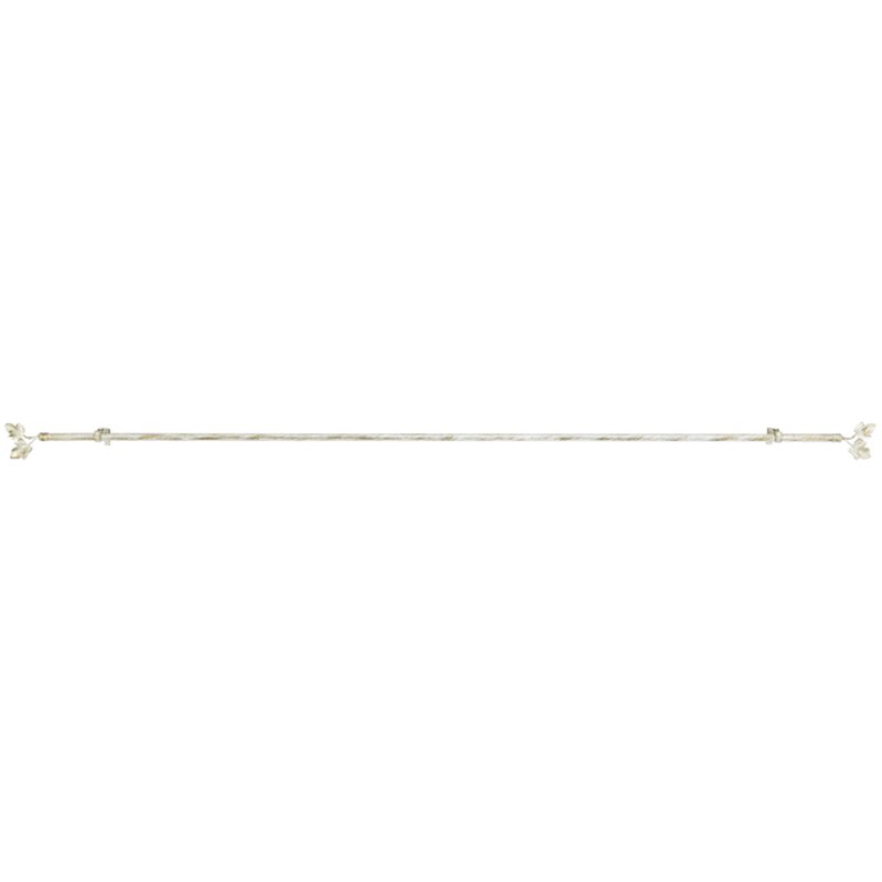Kit barre à rideaux BOURGOGNE coloris blanc  / doré diamètre barre 1,9 cm longueur 200 cm