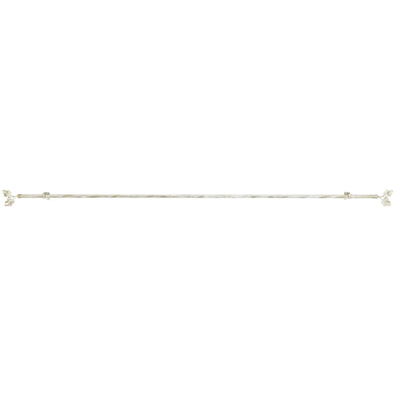 Kit barre à rideaux BOURGOGNE coloris blanc  / doré diamètre barre 1,9 cm longueur 200 cm