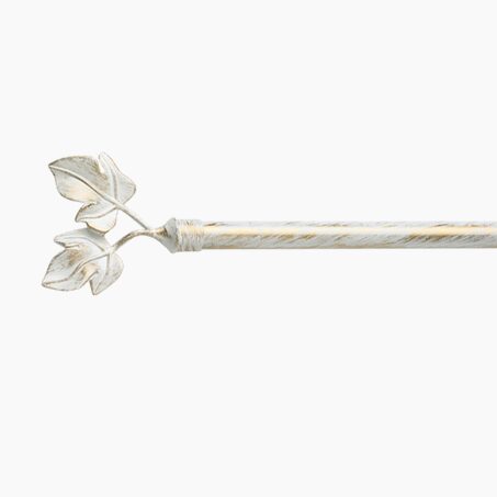 Kit barre à rideaux BOURGOGNE blanc / doré 1,9 cm 200 cm