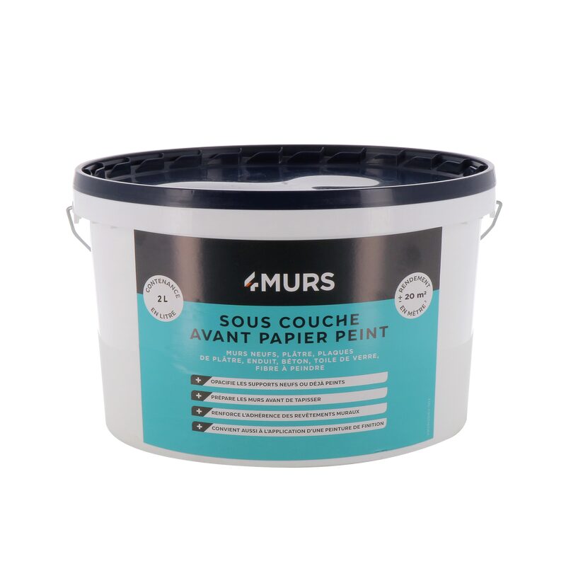 Peinture SOUS COUCHE AVANT PAPIER PEINT Acrylique blanc Mat 2,5 L
