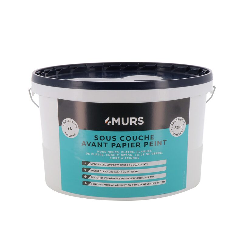 Peinture SOUS COUCHE AVANT PAPIER PEINT Acrylique blanc Mat 2,5 L