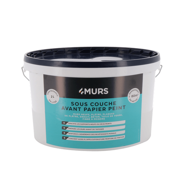 Peinture SOUS COUCHE AVANT PAPIER PEINT Acrylique blanc Mat 2,5 L