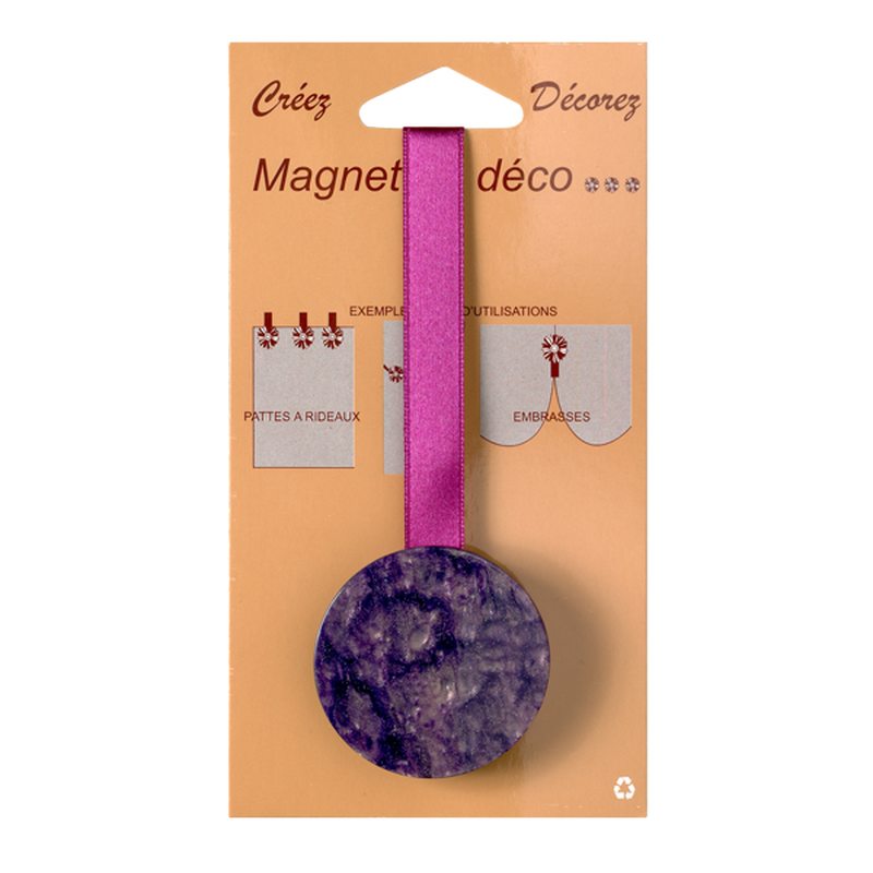 Embrasse aimantée NACRE RONDE coloris violet