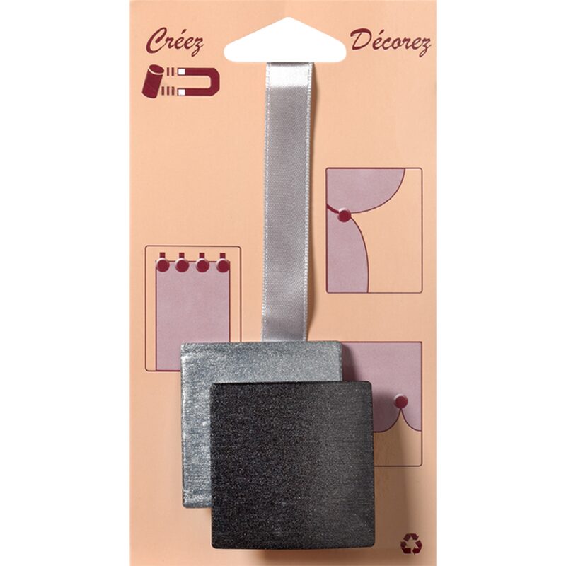 Embrasse aimantée NACRE 3D coloris argent