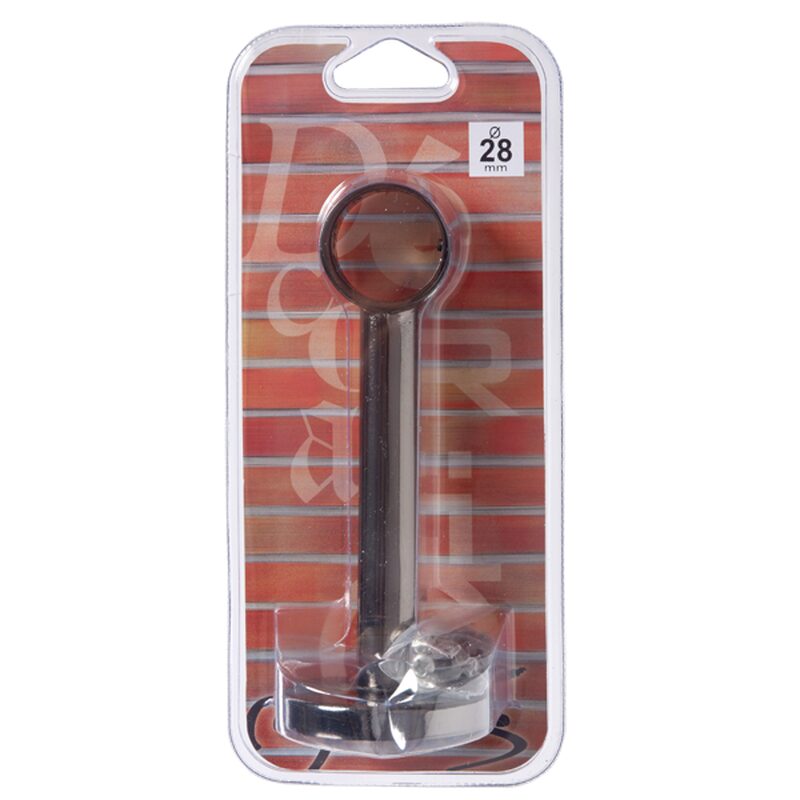 Support barre à rideau ZEN coloris noir miroir diamètre barre 2,8 cm longueur extensible de 10,8 à 16 cm