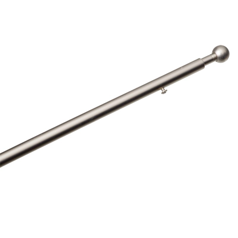 Barre à rideau PIVOT coloris acier diamètre barre 1,5 cm longueur 110 cm