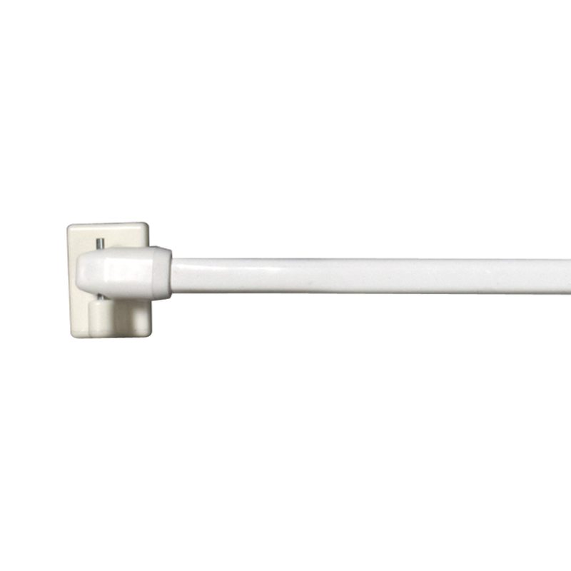 Kit barre à rideau vitrage VITRAGE PLAT coloris blanc longueur extensible de 60,0 à 90 cm