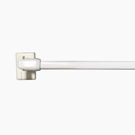 Kit barre à rideau vitrage VITRAGE PLAT blanc de 60,0 à 90 cm