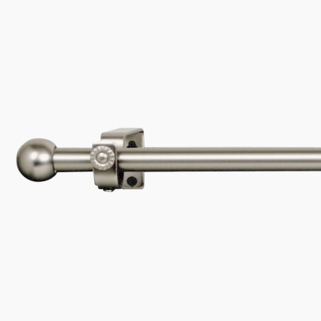 Kit barre à rideaux RONDINA nickel satin 1,6 cm 180 cm