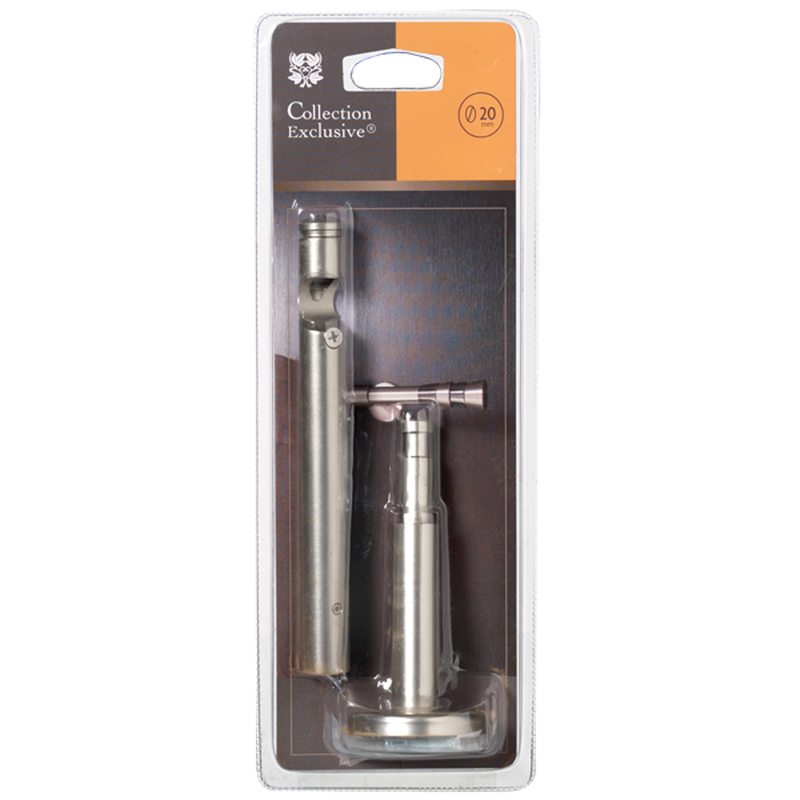 Support barre à rideau EXCLUSIVE coloris nickel givré diamètre barre 2 cm