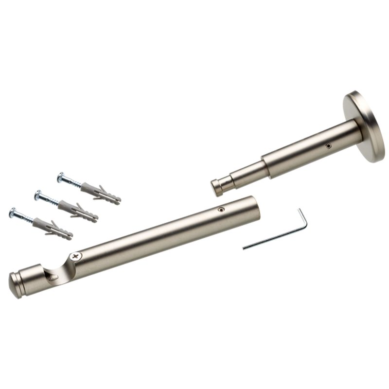 Support barre à rideau EXCLUSIVE coloris nickel givré diamètre barre 2 cm