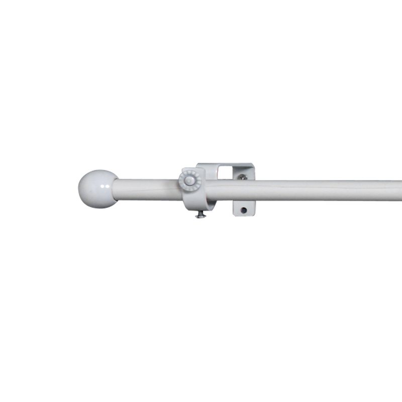 Kit barre à rideaux RONDINA coloris blanc diamètre barre 1,6 cm longueur 180 cm