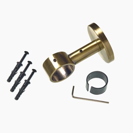 Support barre à rideau TOMBAC laiton vieilli 2,8 cm 6,5 cm