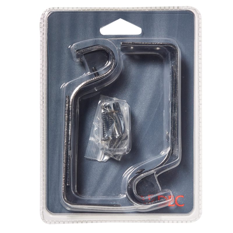 Support barre à rideau ONYX coloris noir miroir diamètre barre 1,9 cm longueur extensible de 11,5 à 15,5 cm