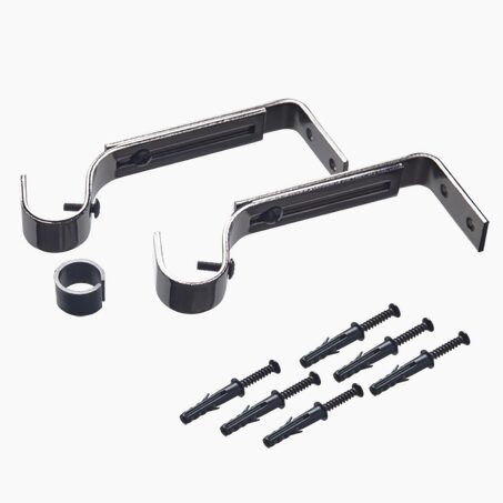 Support barre à rideau ONYX noir miroir 1,9 de 11,5 à 15,5 cm