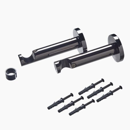Support barre à rideau ONYX noir miroir 1,9 cm 9,5 cm