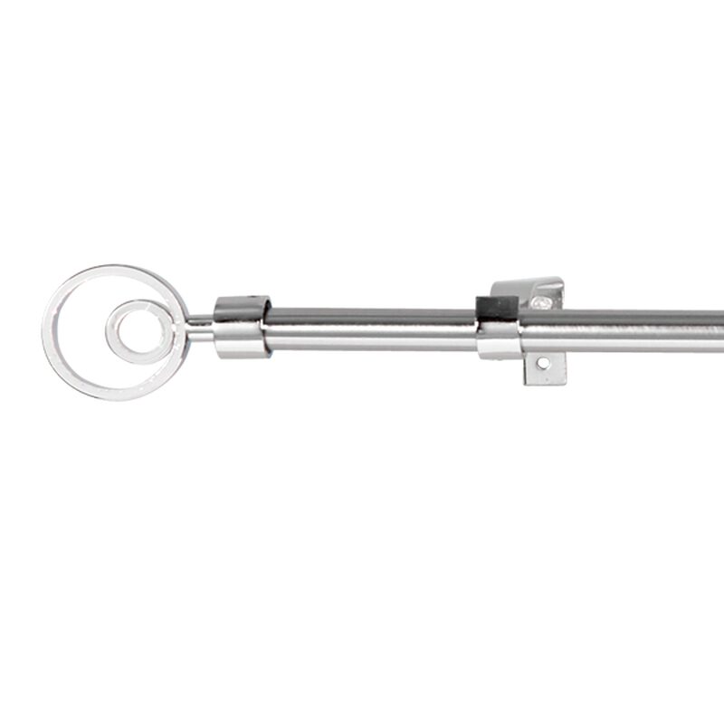 Kit barre à rideaux SARAH coloris nickel givré diamètre barre 2 cm longueur extensible de 160,0 à 300 cm
