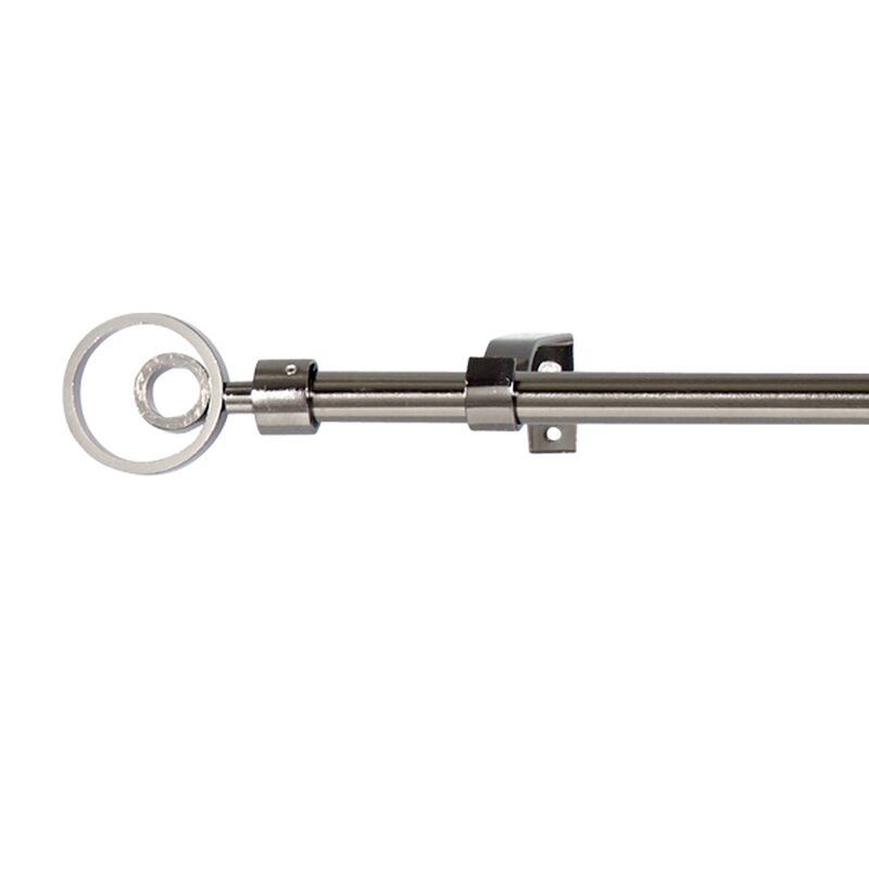 Kit barre à rideaux SARAH coloris noir diamètre barre 2 cm longueur extensible de 160,0 à 300 cm