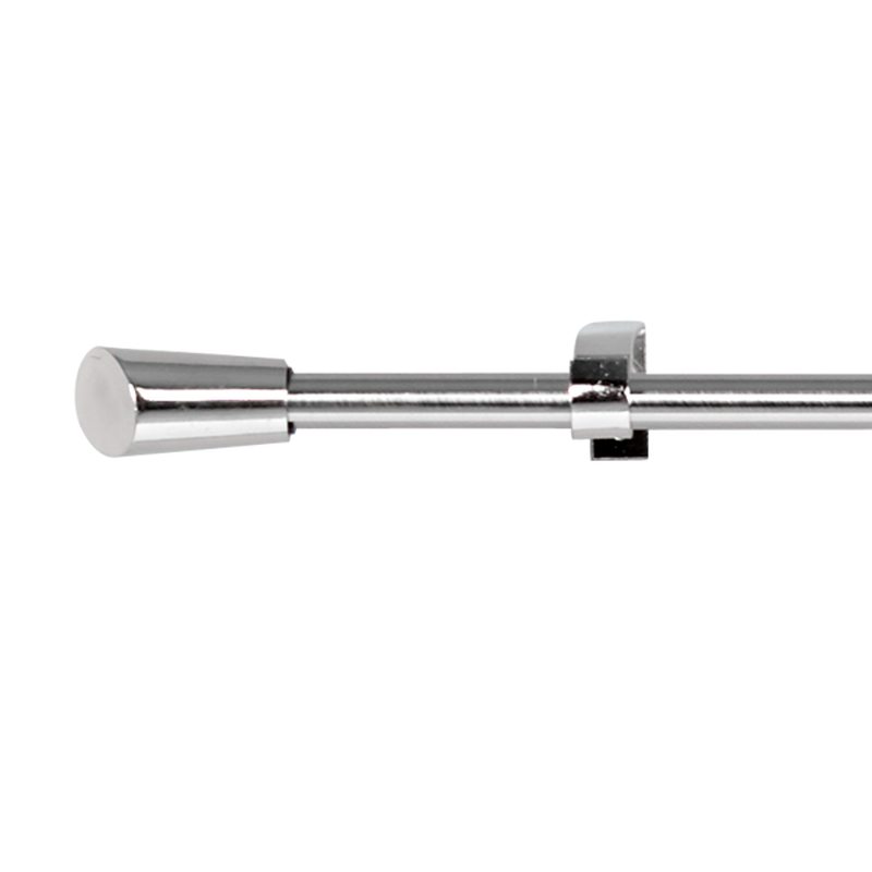 Kit barre à rideaux CHACO coloris nickel givré diamètre barre 2 cm longueur extensible de 120,0 à 210 cm