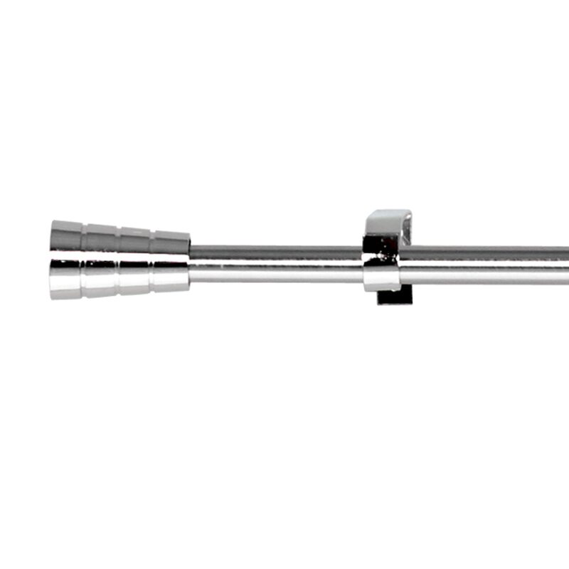 Kit barre à rideaux CORDOBA coloris nickel givré diamètre barre 2 cm longueur extensible de 120,0 à 210 cm