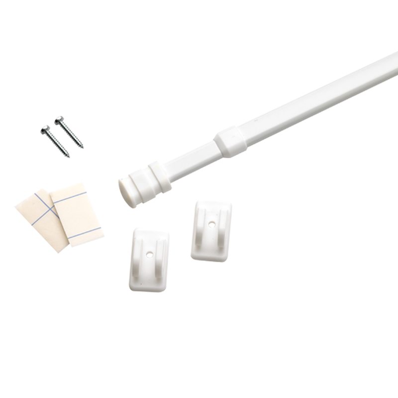 Barre à rideau vitrage BUSINESS coloris blanc longueur extensible de 40,0 à 60 cm