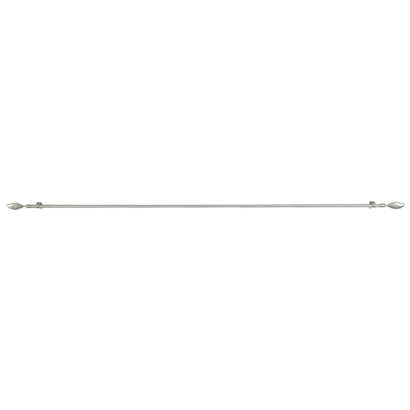 Kit barre à rideau vitrage NAPOLI coloris argent diamètre barre 1,6 cm longueur 180 cm
