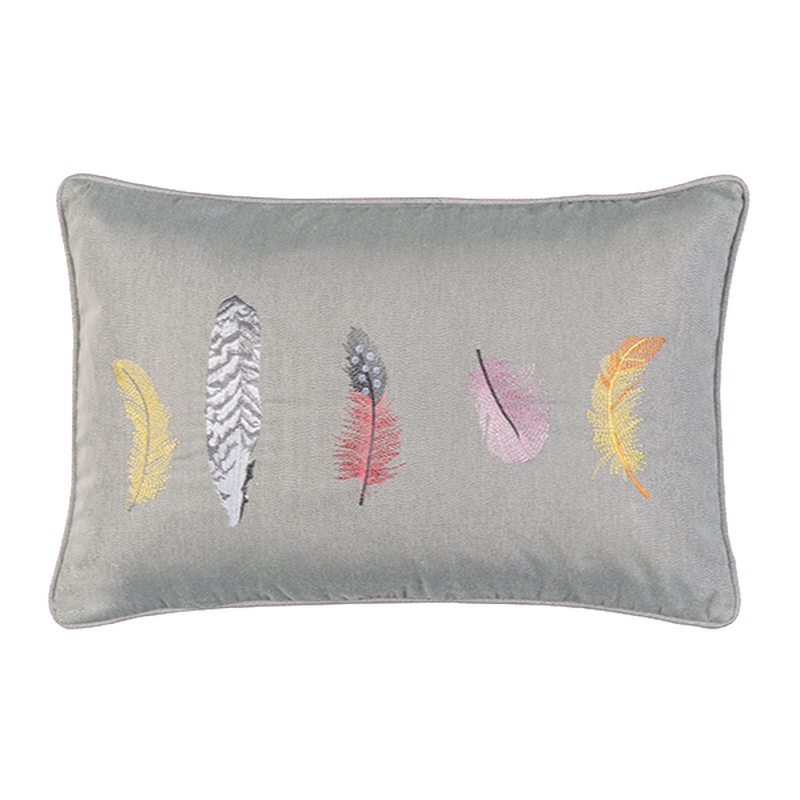 Housse de coussin FEATHERS coloris café au lait 40 x 60 cm
