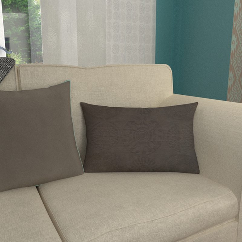 Housse de coussin APONI coloris chocolat 60 x 40 cm