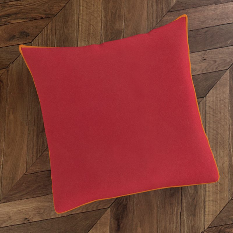 Housse de coussin VELVET coloris corail 45 x 45 cm