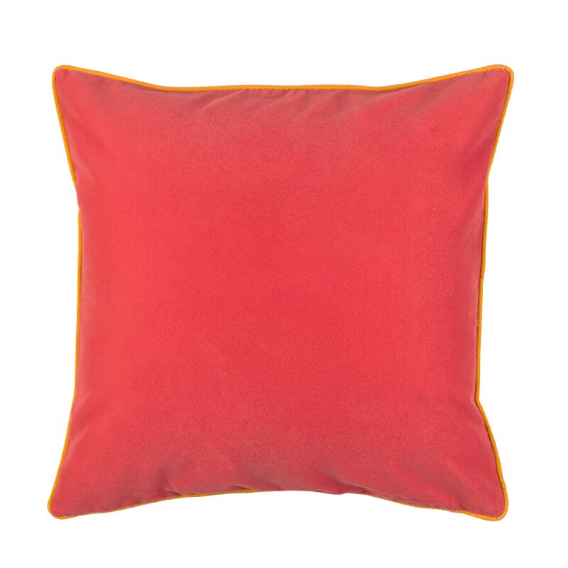 Housse de coussin VELVET coloris corail 45 x 45 cm