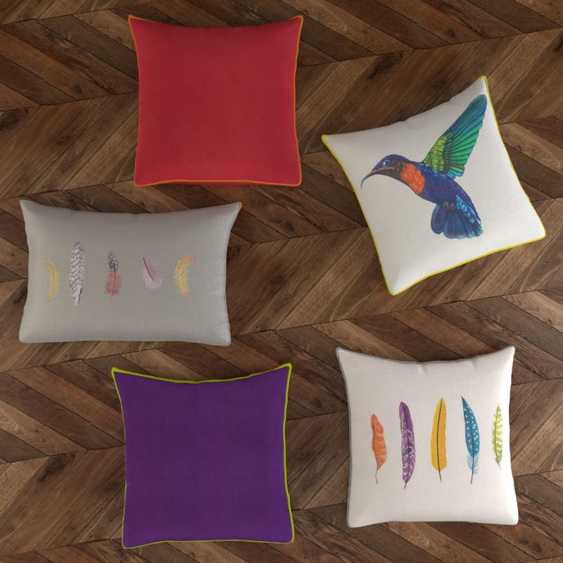 Housse de coussin VELVET coloris violet 45 x 45 cm