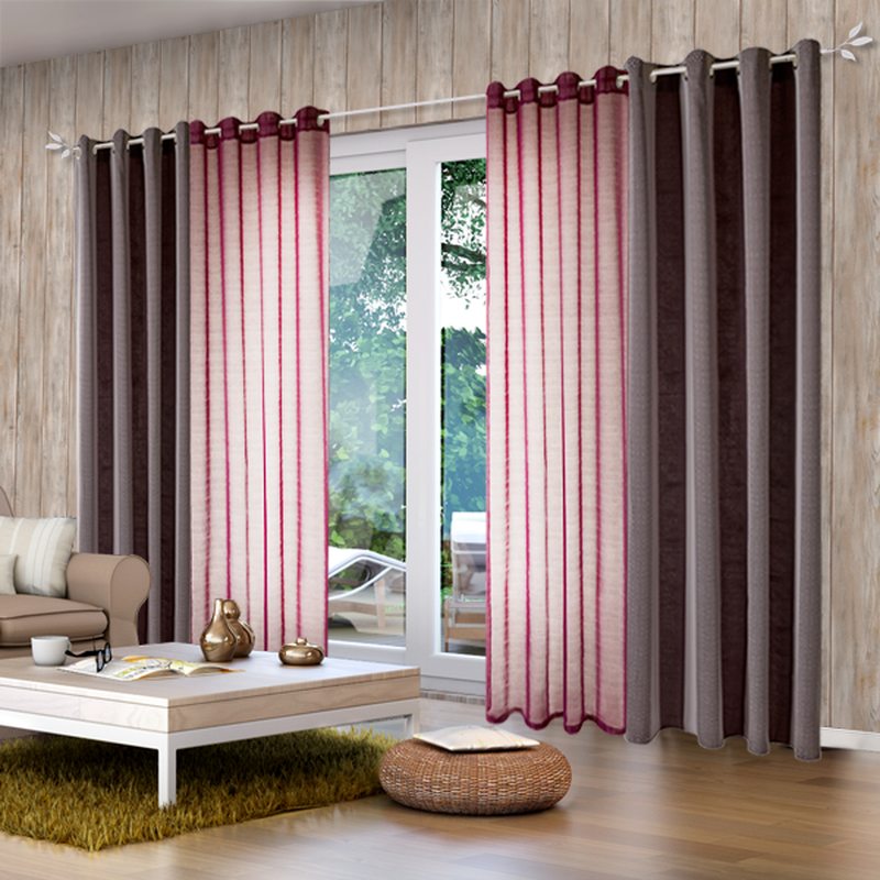 Voilage LOLA coloris lie de vin 140 x 260 cm