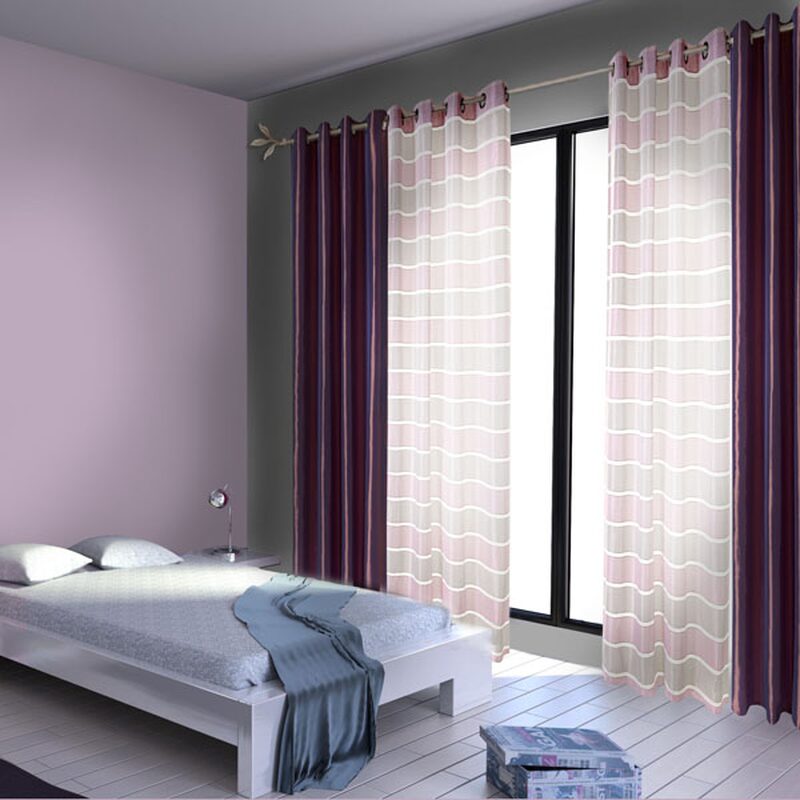 Voilage NACRE coloris violine 145 x 240 cm