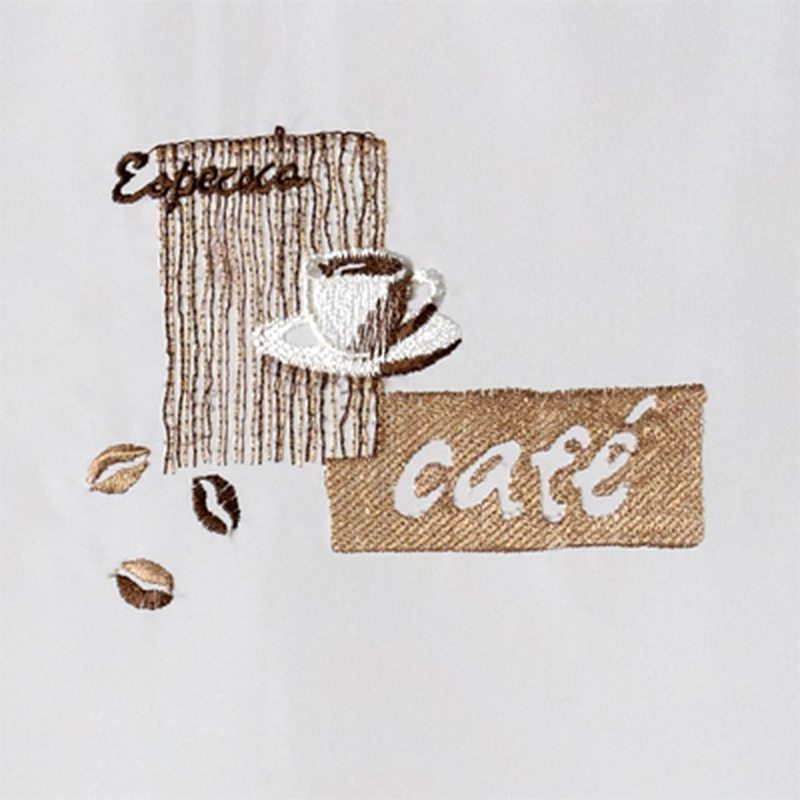 Vitrage COFFEE CAPUCCINO coloris blanc 58 x 90 cm