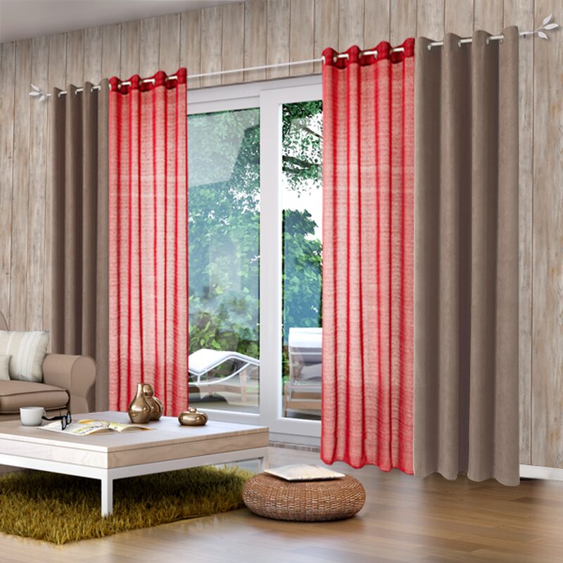 Voilage LOLA coloris rouge vermillon 140 x 260 cm