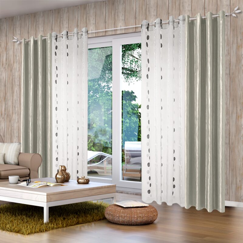 Voilage TRAMONTANE coloris gris perle 140 x 240 cm